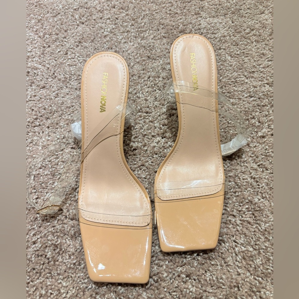 Clear, never worn heels